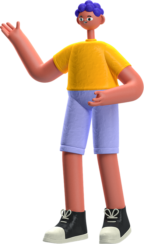 Illustration 3D d'un élève saluant