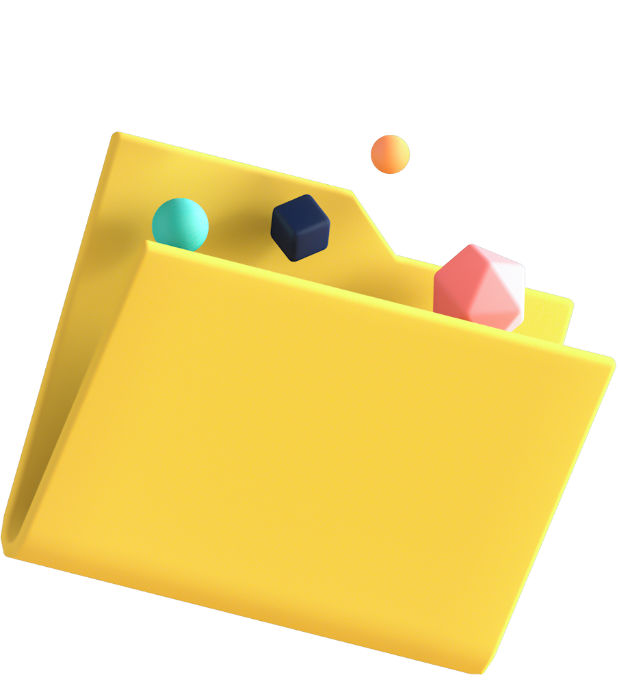 Illustration d'un dossier de cours avec gemmes colorées