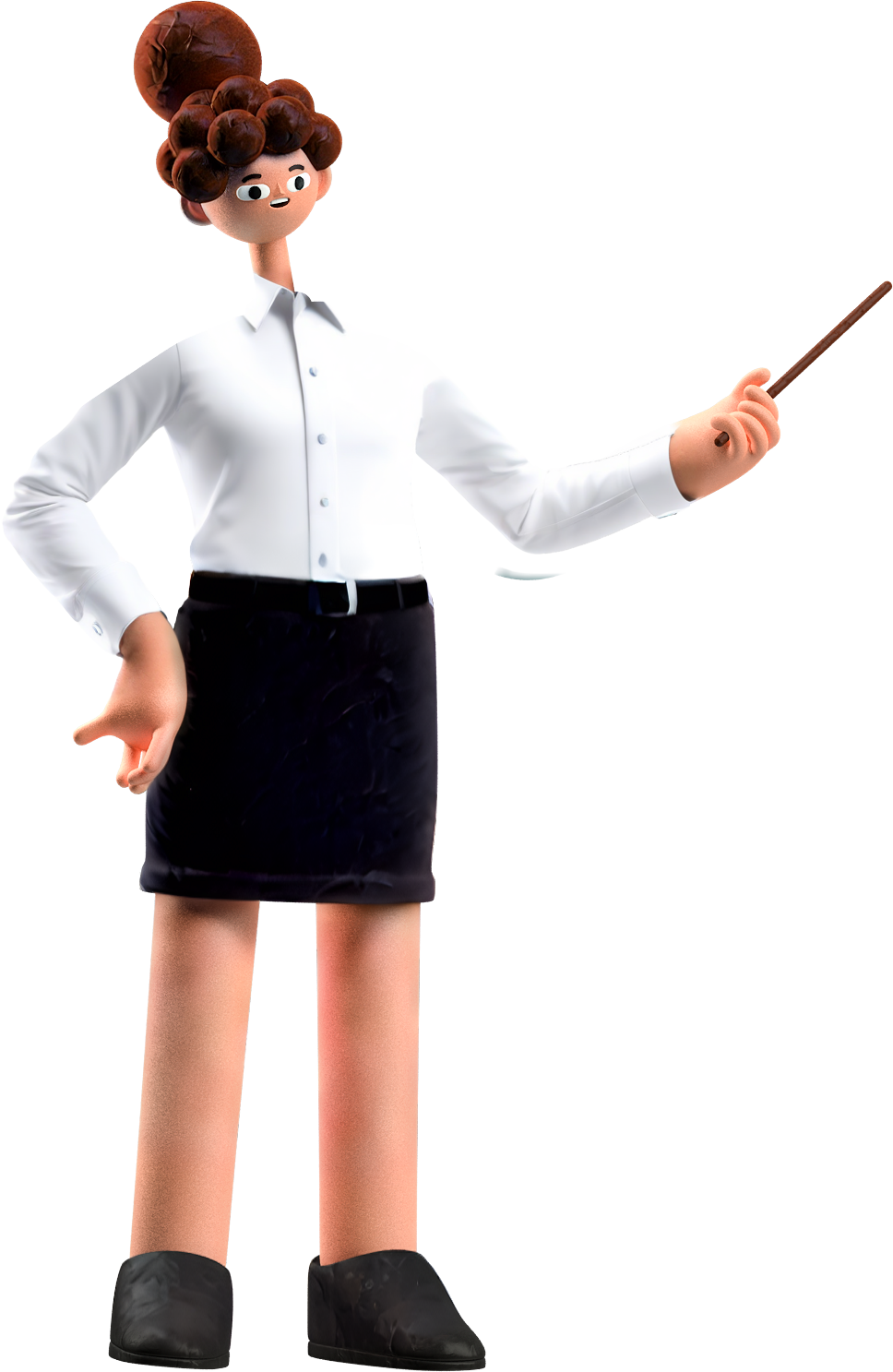 Illustration d'une enseignante d'anglais avec un pointeur